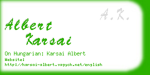 albert karsai business card